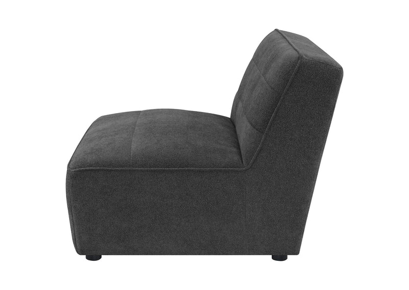 552081 Sunny Upholstered Armless Chair Dark Charcoal