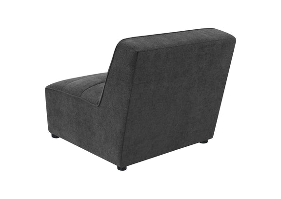 552081 Sunny Upholstered Armless Chair Dark Charcoal