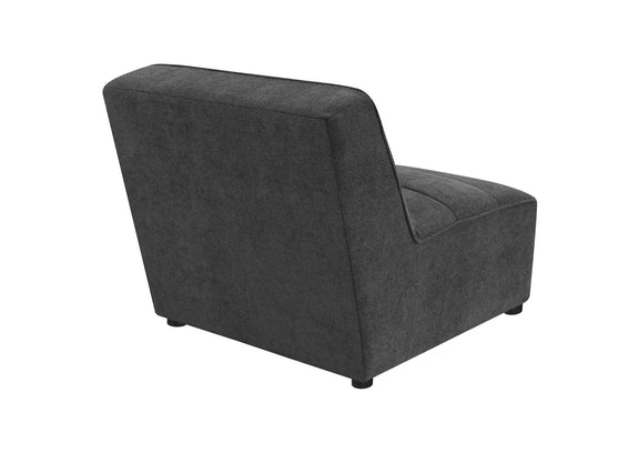 552081 Sunny Upholstered Armless Chair Dark Charcoal