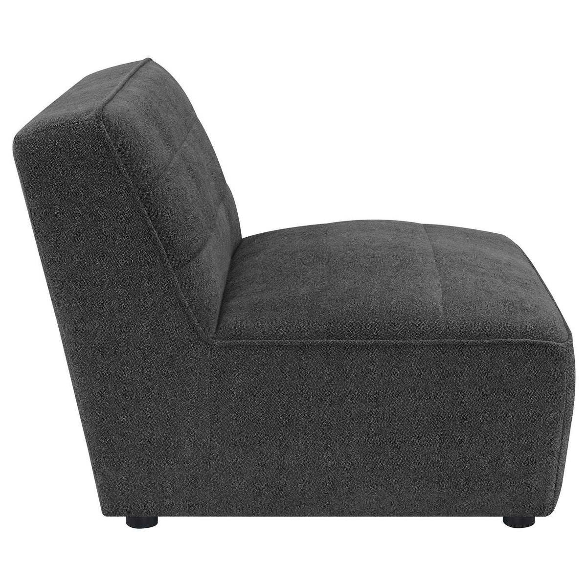 552081 Sunny Upholstered Armless Chair Dark Charcoal
