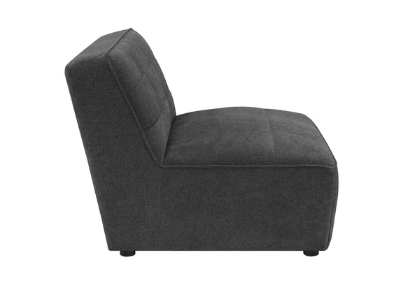 552081 Sunny Upholstered Armless Chair Dark Charcoal