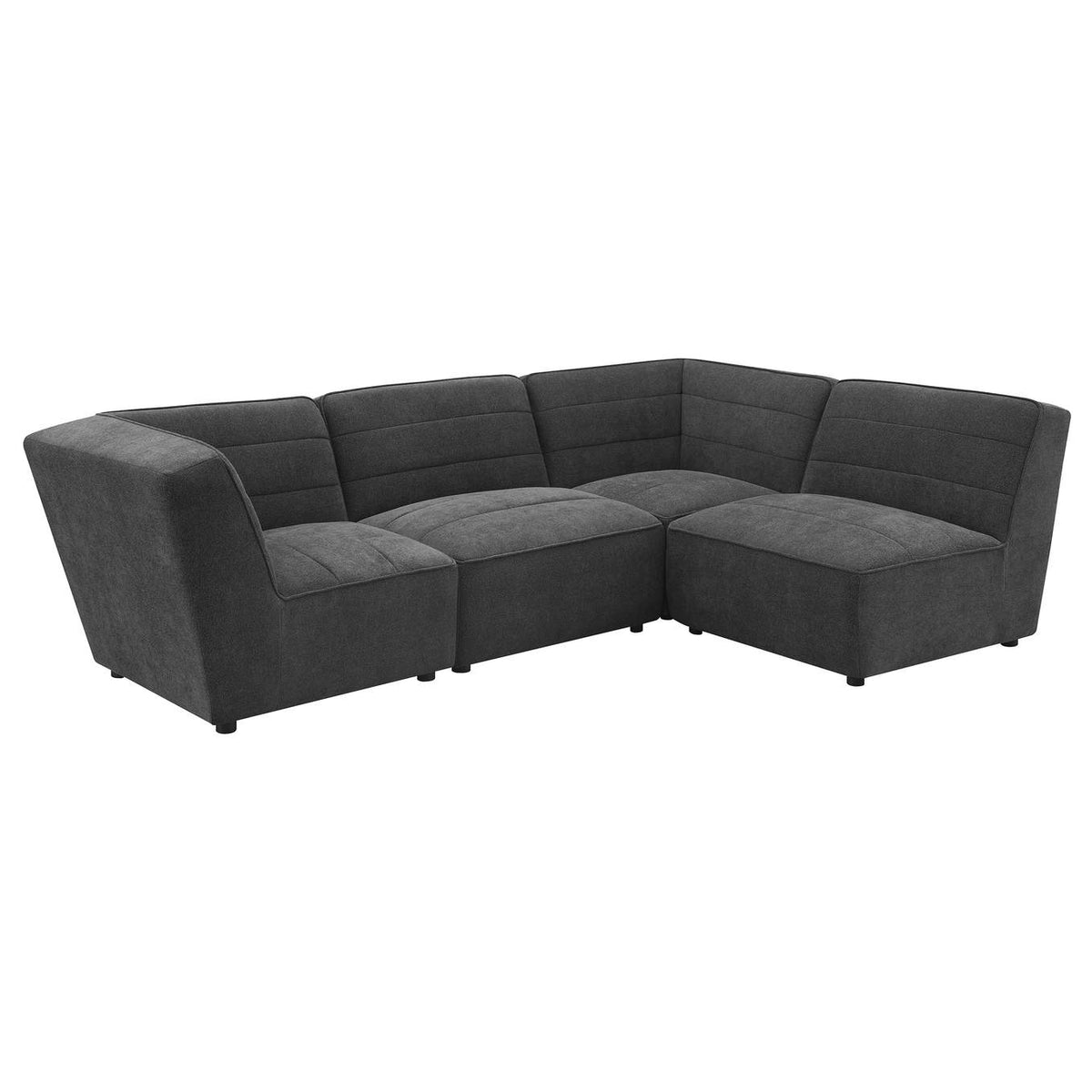 552081 Sunny Upholstered Armless Chair Dark Charcoal