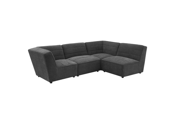 552081 Sunny Upholstered Armless Chair Dark Charcoal