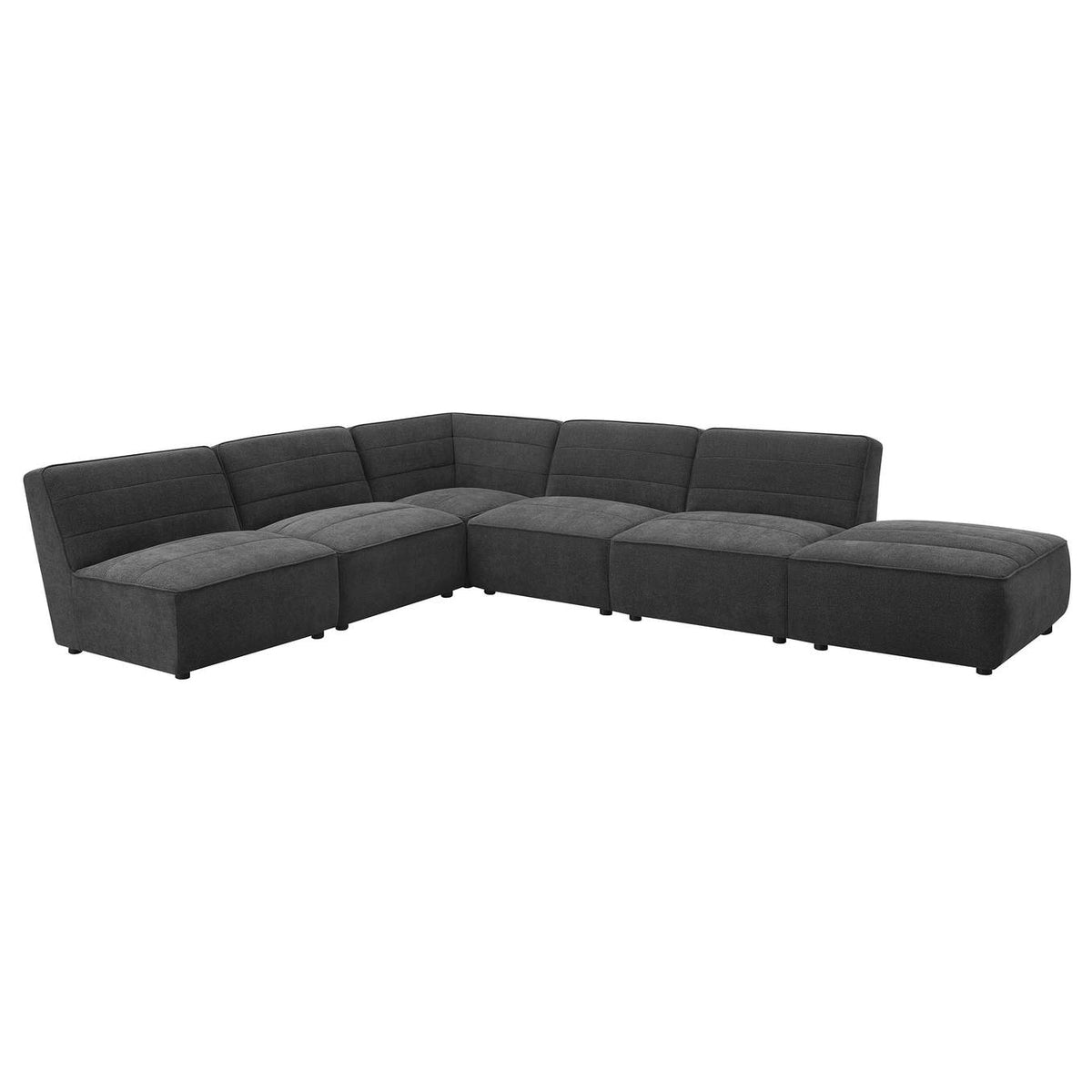 552081 Sunny Upholstered Armless Chair Dark Charcoal