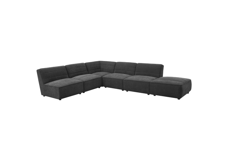 552081 Sunny Upholstered Armless Chair Dark Charcoal