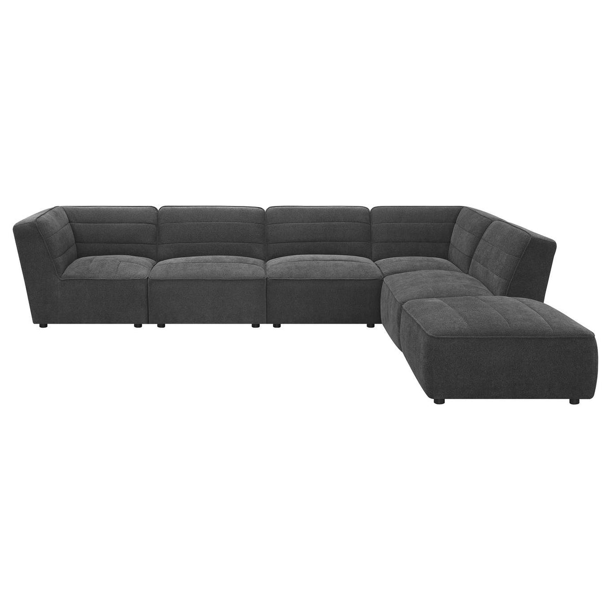 552081 Sunny Upholstered Armless Chair Dark Charcoal