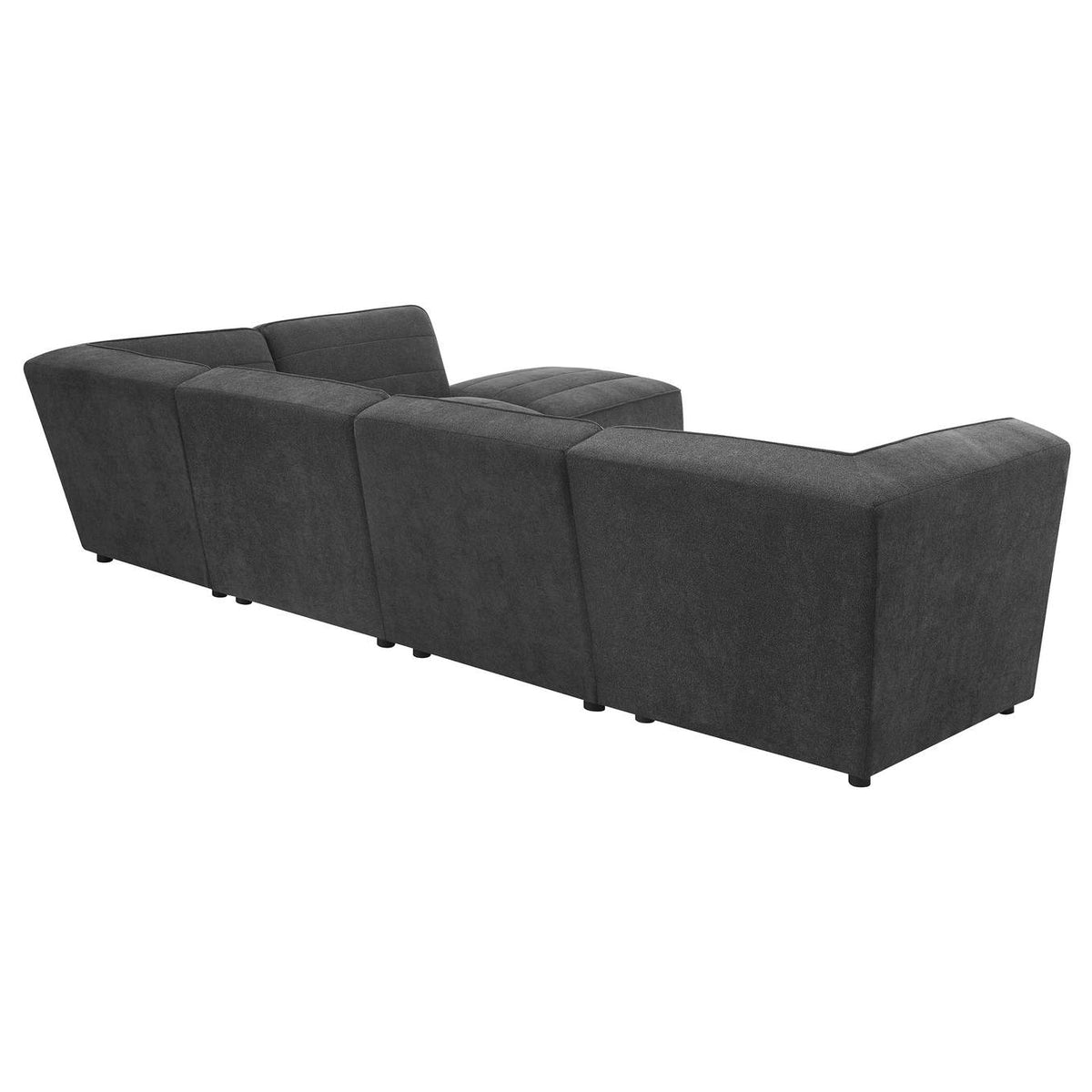 552081 Sunny Upholstered Armless Chair Dark Charcoal