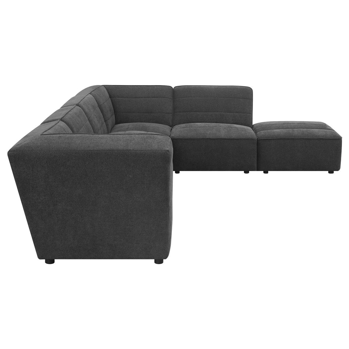 552081 Sunny Upholstered Armless Chair Dark Charcoal
