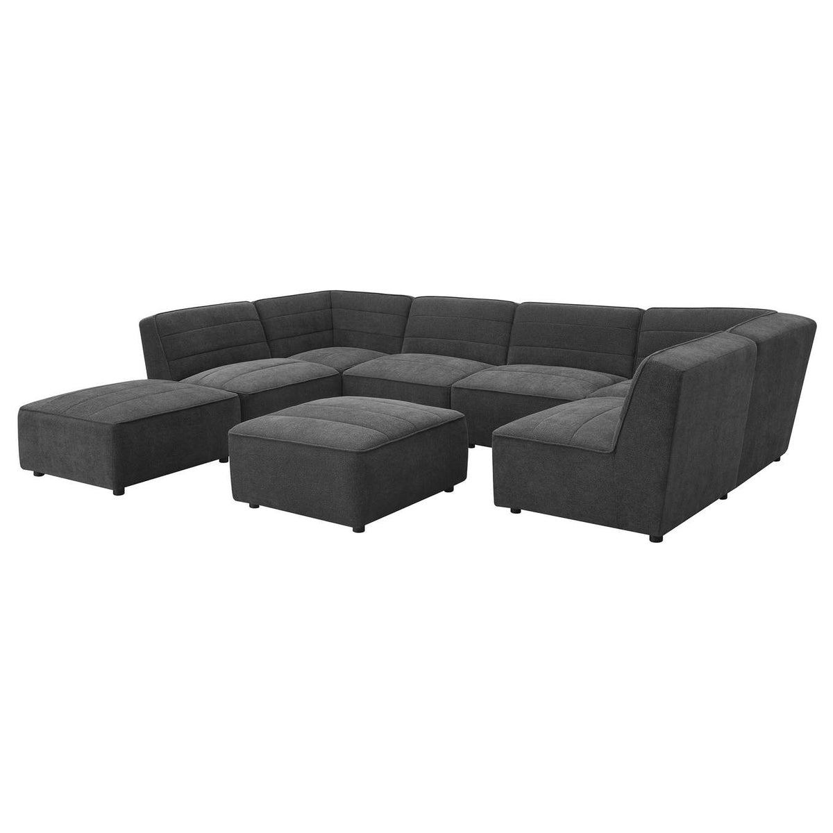 552081 Sunny Upholstered Armless Chair Dark Charcoal