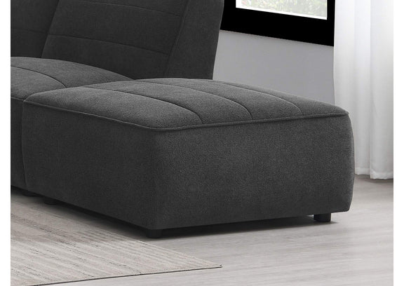 552083 Sunny Square Upholstered Ottoman Dark Charcoal
