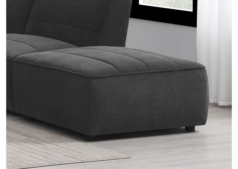 552083 Sunny Square Upholstered Ottoman Dark Charcoal