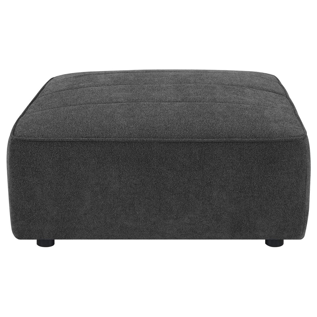 552083 Sunny Square Upholstered Ottoman Dark Charcoal