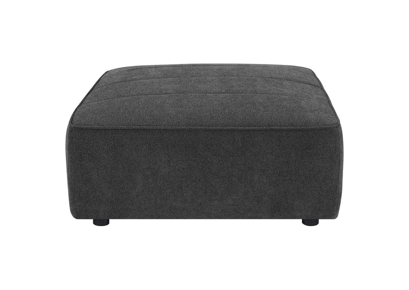 552083 Sunny Square Upholstered Ottoman Dark Charcoal
