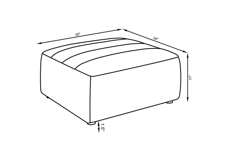 552083 Sunny Square Upholstered Ottoman Dark Charcoal