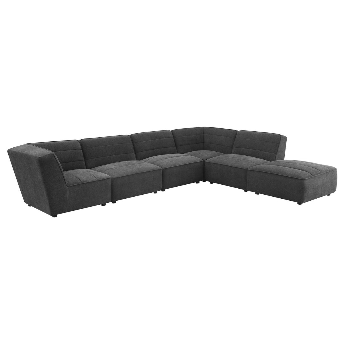 552083 Sunny Square Upholstered Ottoman Dark Charcoal