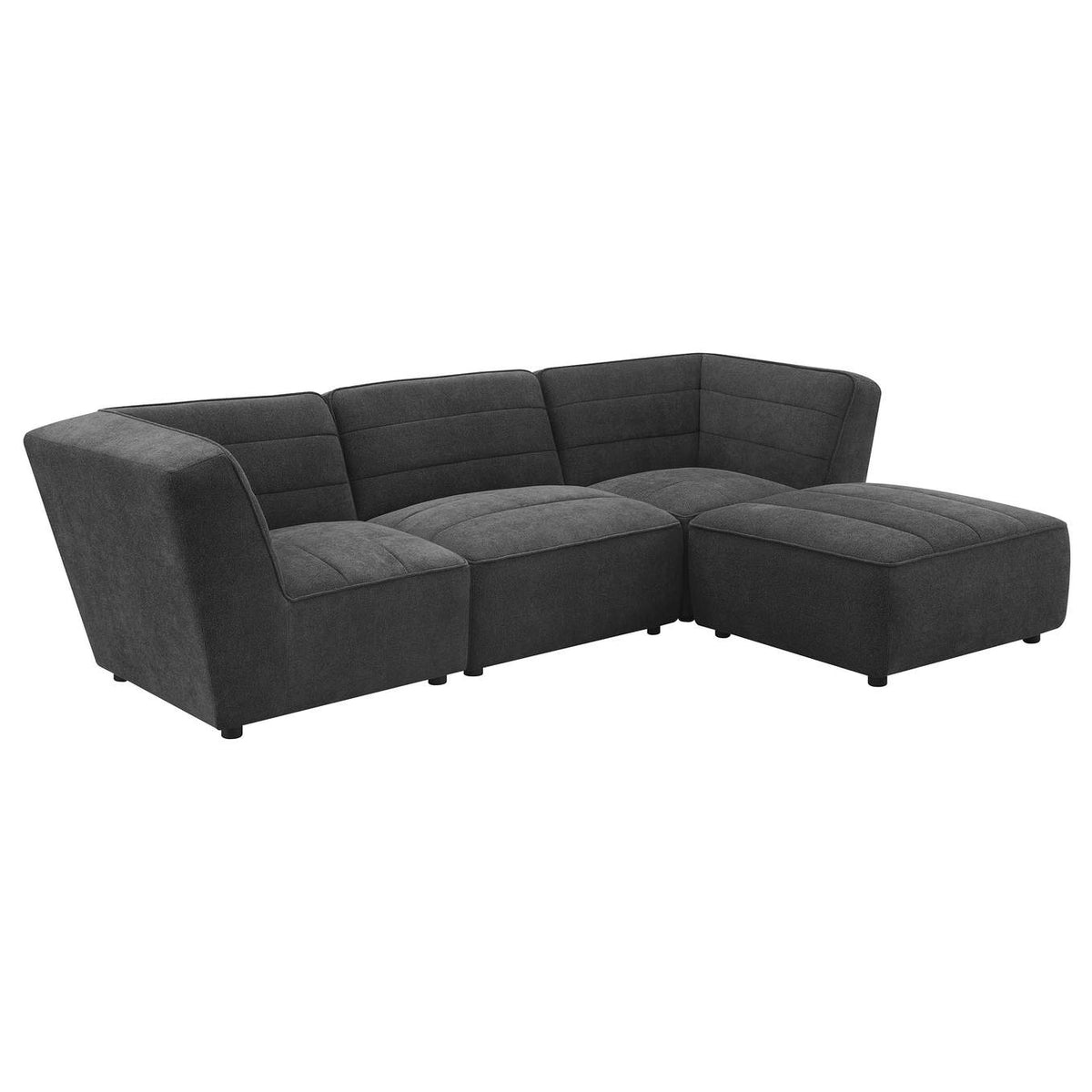 552083 Sunny Square Upholstered Ottoman Dark Charcoal