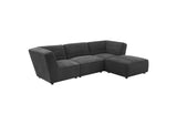 552083 Sunny Square Upholstered Ottoman Dark Charcoal