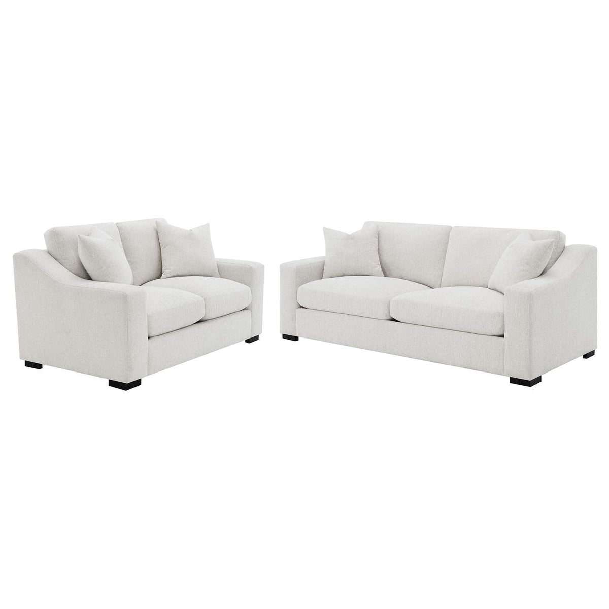 552091-S2 Ashlyn 2-piece Upholstered Track Arm Sofa Set Sand