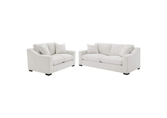 552091-S2 Ashlyn 2-piece Upholstered Track Arm Sofa Set Sand