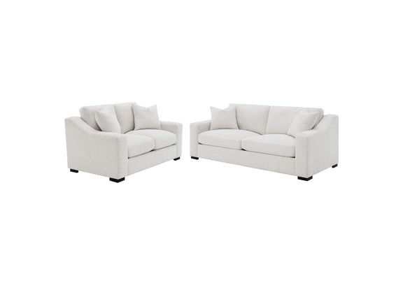 552091-S2 Ashlyn 2-piece Upholstered Track Arm Sofa Set Sand