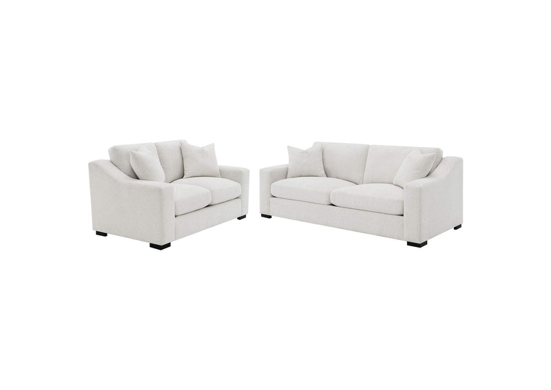 552091-S2 Ashlyn 2-piece Upholstered Track Arm Sofa Set Sand