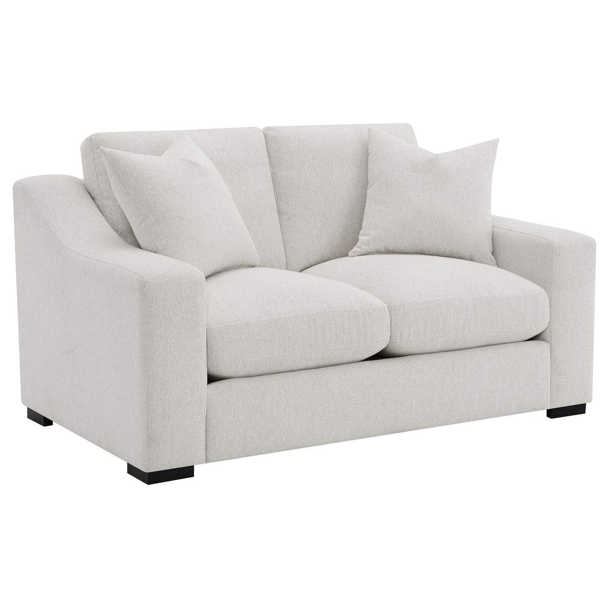 552091-S2 Ashlyn 2-piece Upholstered Track Arm Sofa Set Sand