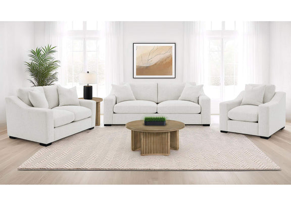 552091-S3 Ashlyn 3-piece Upholstered Track Arm Sofa Set Sand