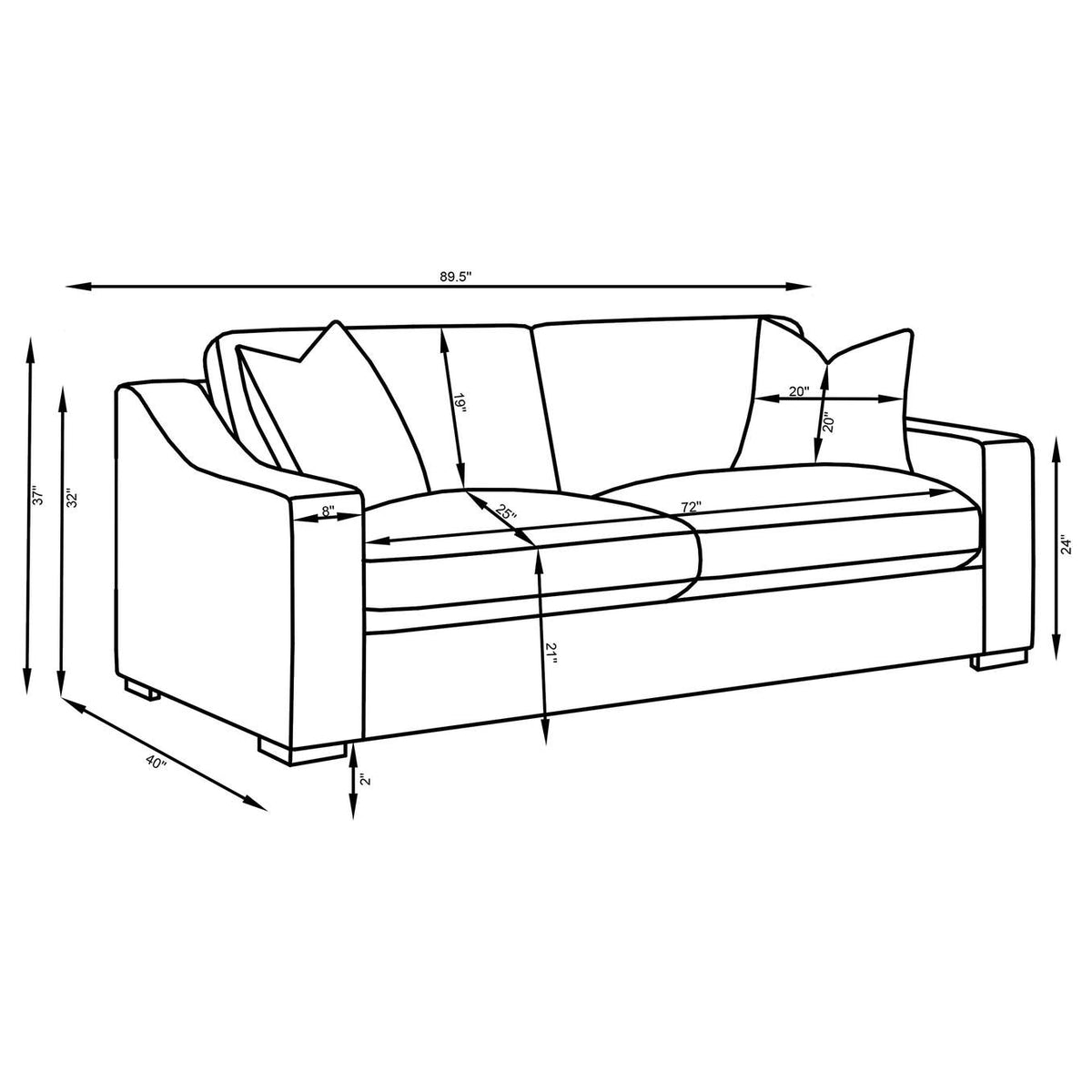 552091-S3 Ashlyn 3-piece Upholstered Track Arm Sofa Set Sand