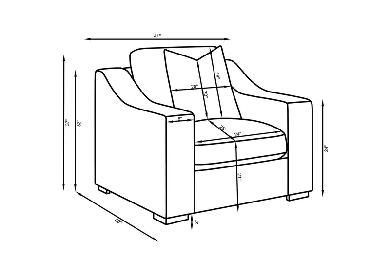552091-S3 Ashlyn 3-piece Upholstered Track Arm Sofa Set Sand