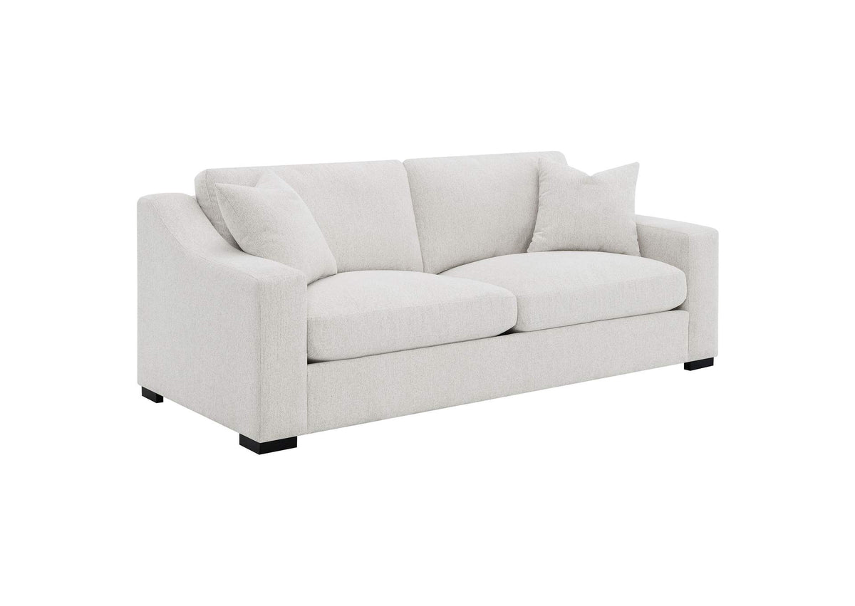 552091 Ashlyn Fabric Upholstered Track Arm Sofa Sand