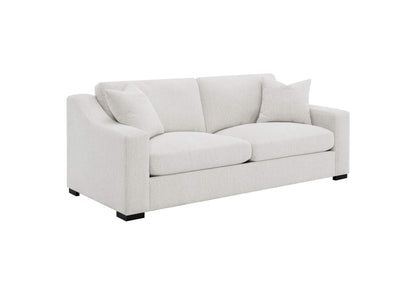 552091 Ashlyn Fabric Upholstered Track Arm Sofa Sand