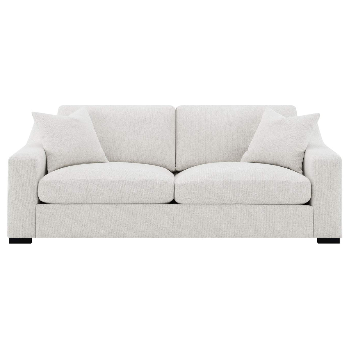 552091 Ashlyn Fabric Upholstered Track Arm Sofa Sand