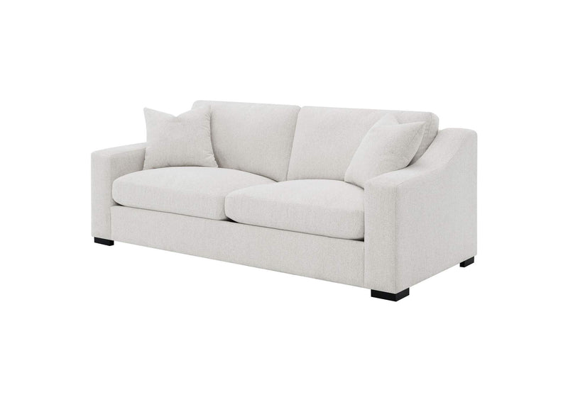 552091 Ashlyn Fabric Upholstered Track Arm Sofa Sand