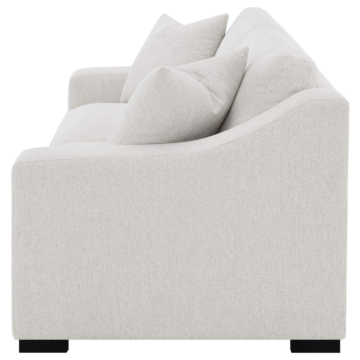 552091 Ashlyn Fabric Upholstered Track Arm Sofa Sand