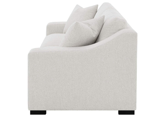 552091 Ashlyn Fabric Upholstered Track Arm Sofa Sand