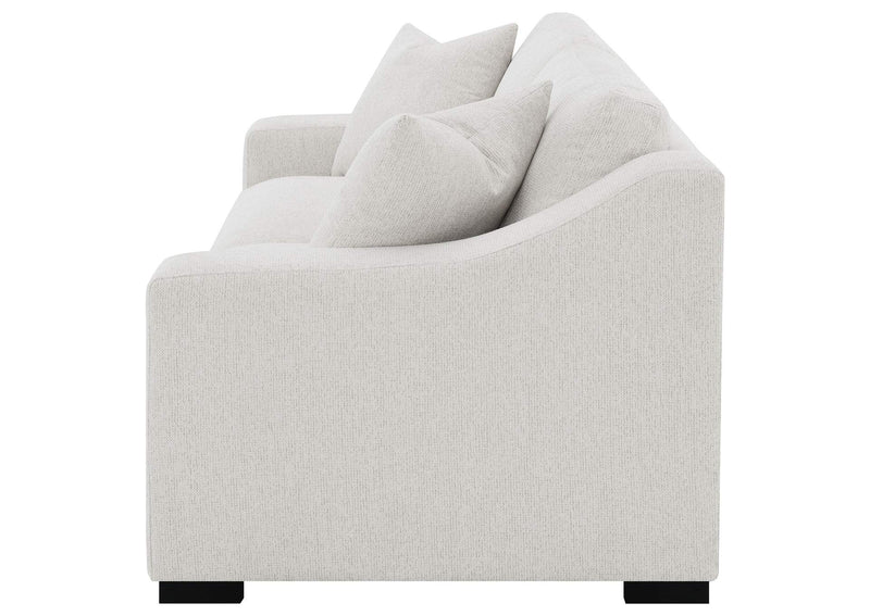 552091 Ashlyn Fabric Upholstered Track Arm Sofa Sand