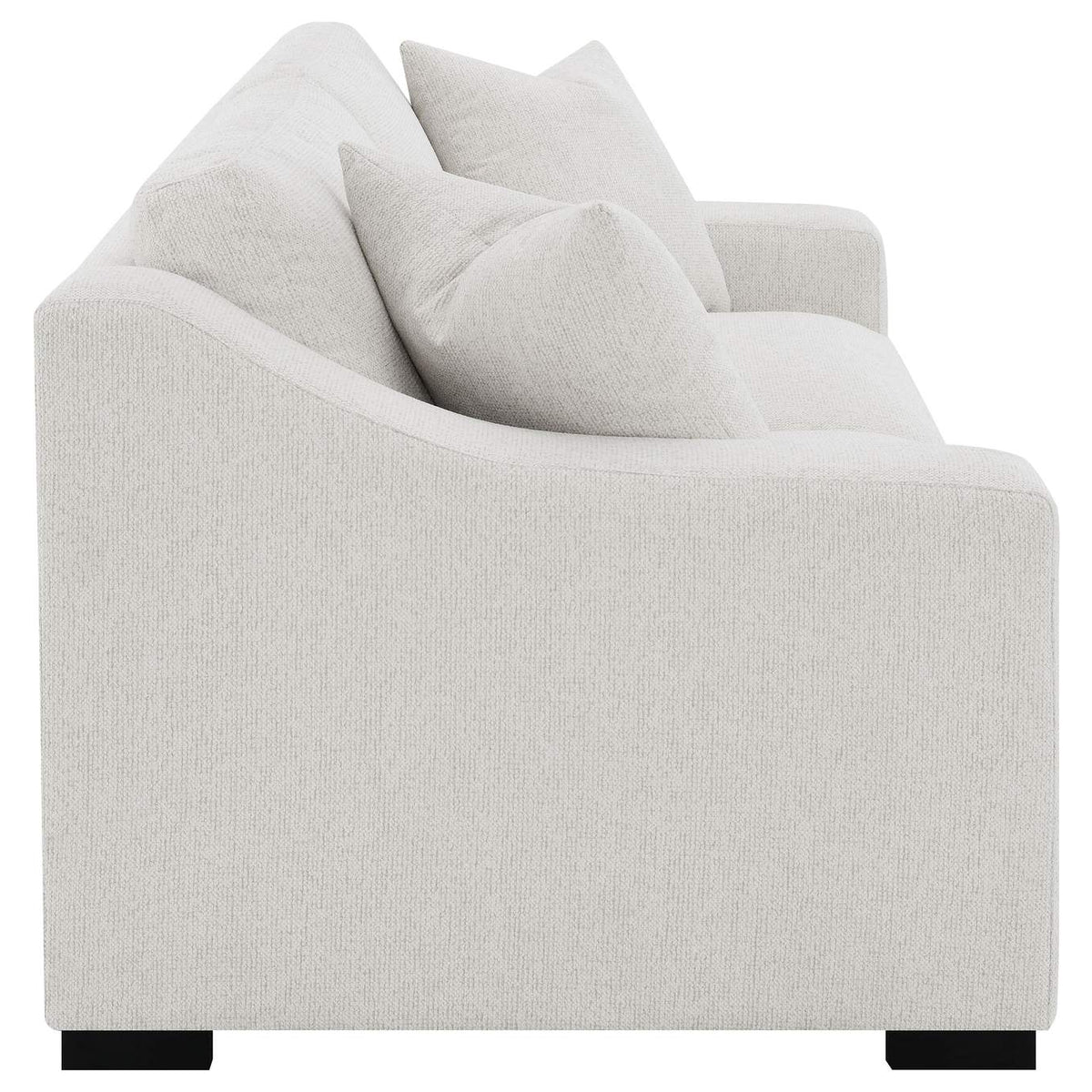 552091 Ashlyn Fabric Upholstered Track Arm Sofa Sand