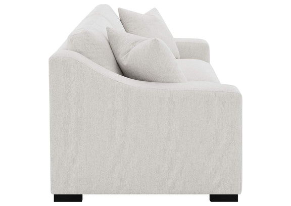 552091 Ashlyn Fabric Upholstered Track Arm Sofa Sand