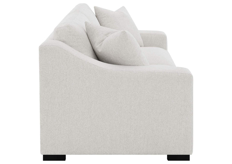 552091 Ashlyn Fabric Upholstered Track Arm Sofa Sand