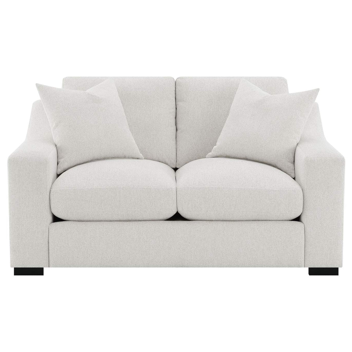 552092 Ashlyn Fabric Upholstered Track Arm Loveseat Sand