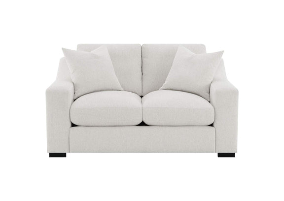 552092 Ashlyn Fabric Upholstered Track Arm Loveseat Sand