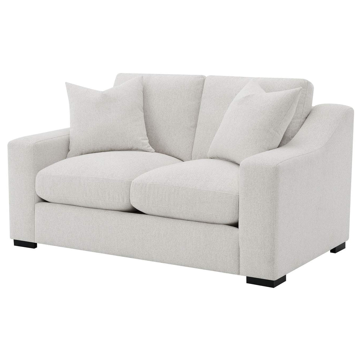 552092 Ashlyn Fabric Upholstered Track Arm Loveseat Sand