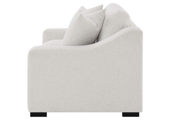 552092 Ashlyn Fabric Upholstered Track Arm Loveseat Sand