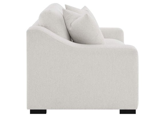 552092 Ashlyn Fabric Upholstered Track Arm Loveseat Sand