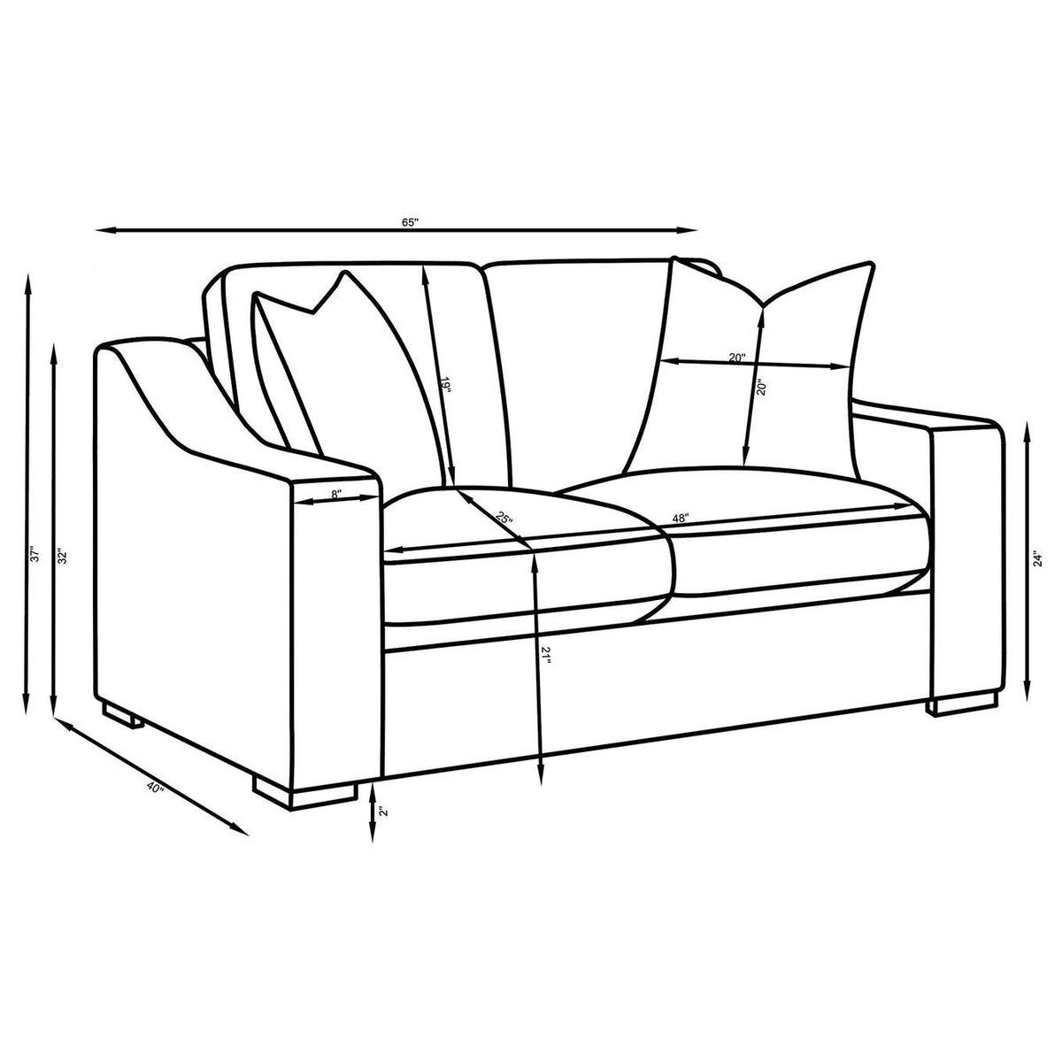 552092 Ashlyn Fabric Upholstered Track Arm Loveseat Sand
