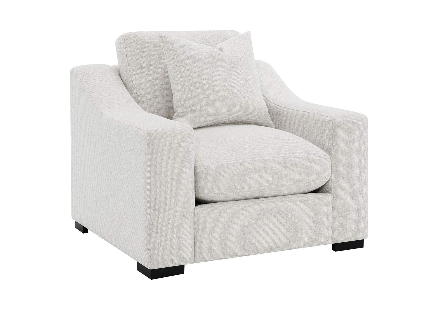 552093 Ashlyn Fabric Upholstered Track Arm Accent Chair Sand