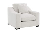 552093 Ashlyn Fabric Upholstered Track Arm Accent Chair Sand