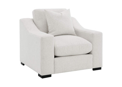 552093 Ashlyn Fabric Upholstered Track Arm Accent Chair Sand