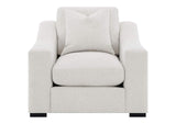 552093 Ashlyn Fabric Upholstered Track Arm Accent Chair Sand
