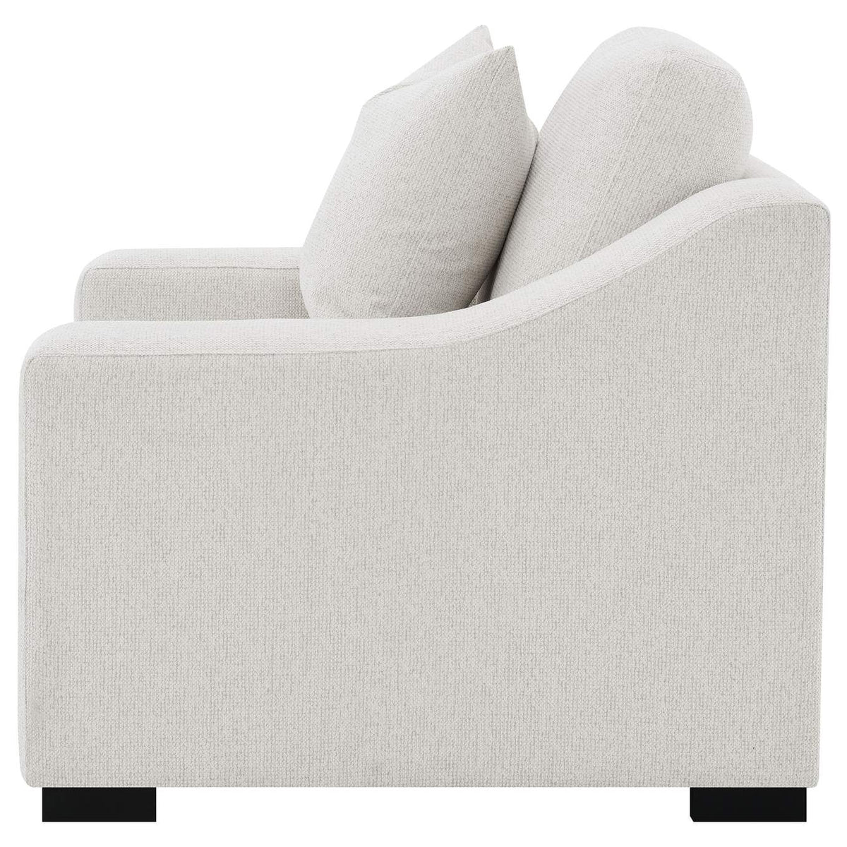 552093 Ashlyn Fabric Upholstered Track Arm Accent Chair Sand